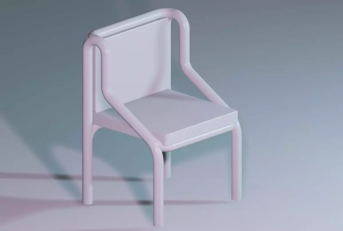 chair Low-poly 3D model 13