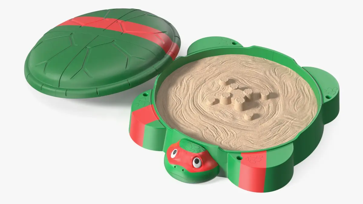 Open Ninja Turtle Sandbox with Sculpted Sand 3D model