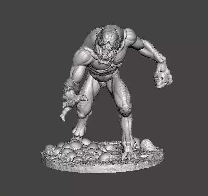 HELLKNIGHT DEMON MINIATURE MODEL FIGURE FANTASY SCIFI GAMES RPG 3D print model