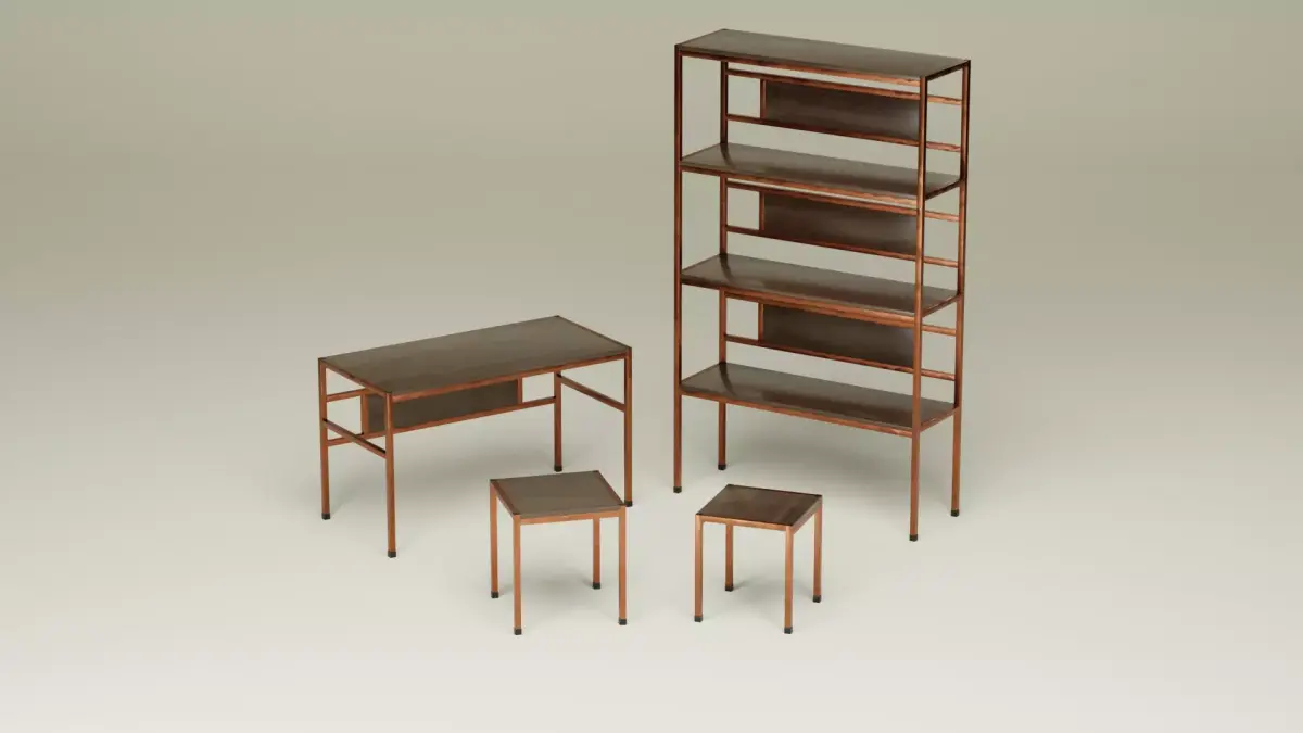 Student Study Set - Rustic Ashwood Hammered Copper - AMS02 Free 3D model