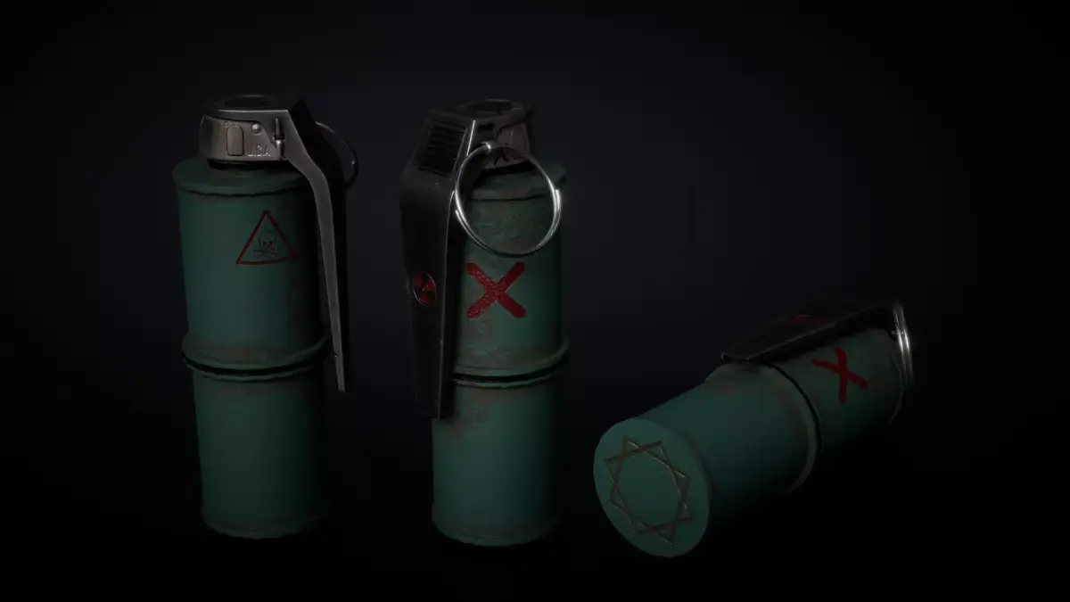 3D Model of a Radioactive Grenade Low-poly 3D model