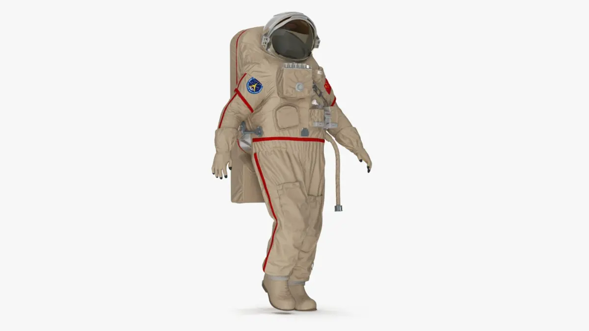 Astronaut Suit Haiying with Helmet Rigged for Cinema 4D 3D model