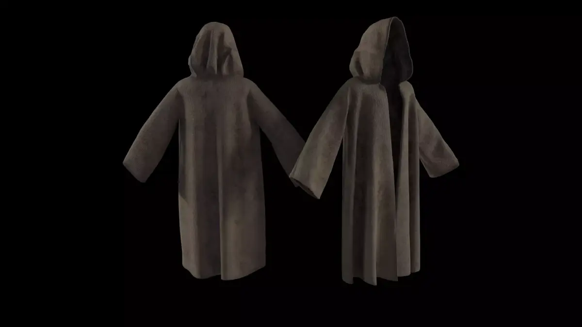 old dirty damaged simple coat  Low-poly 3D model