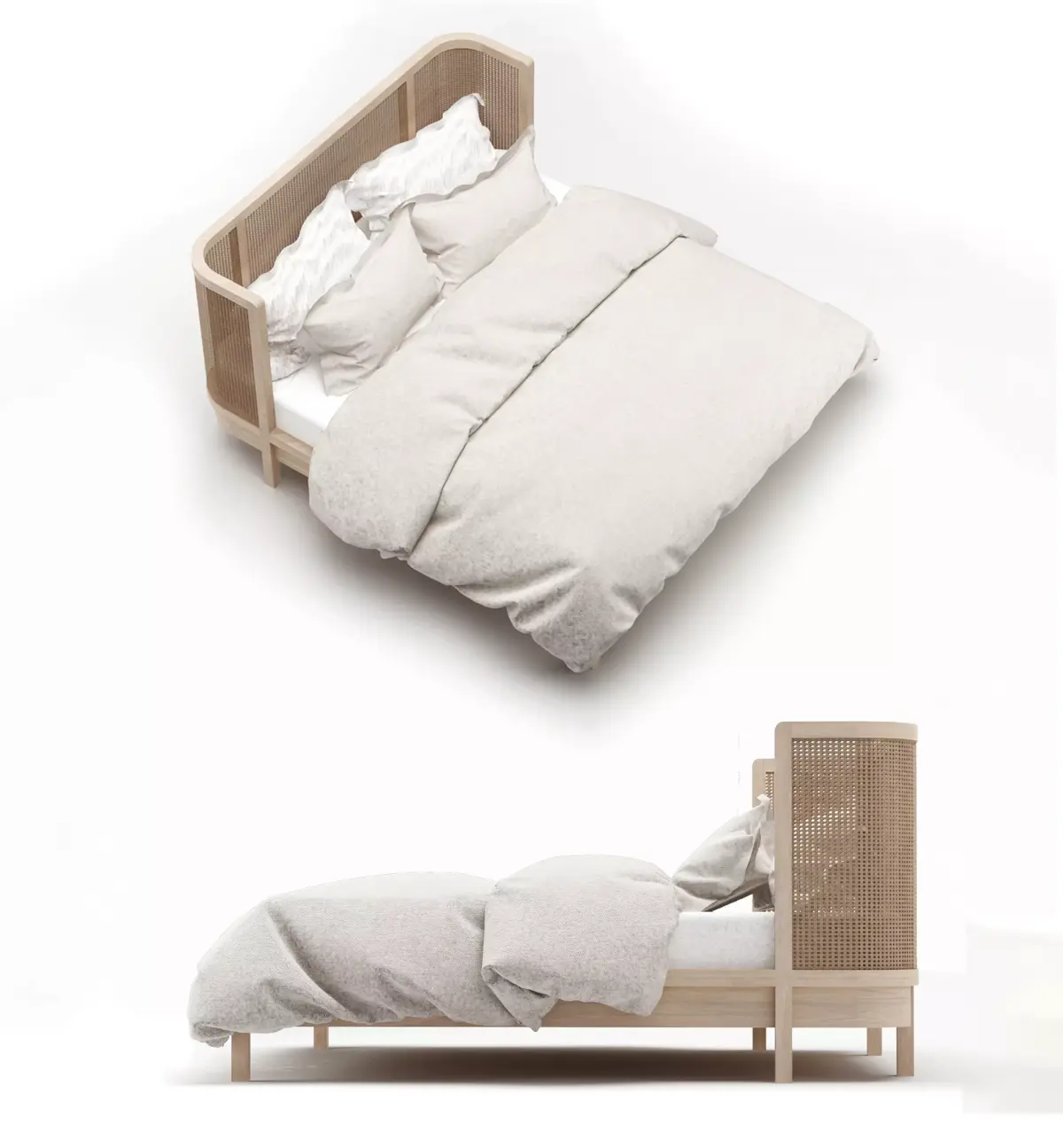 Rattan Bed Free 3D model