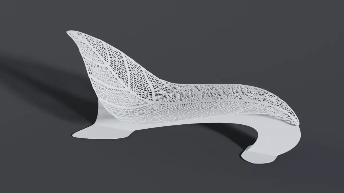 Fabulous sunbed with a sign of macro of leaf Free 3D model
