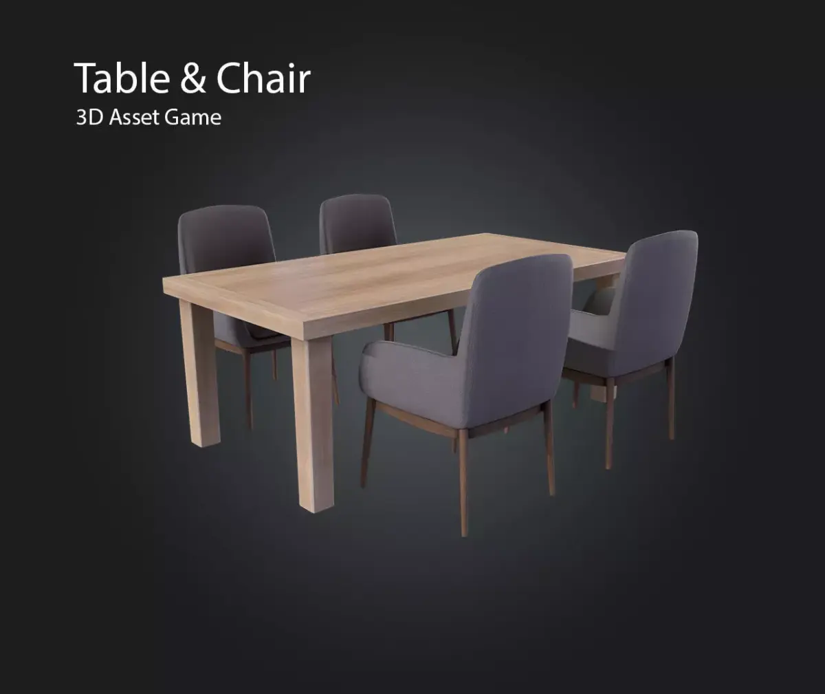 Table chair Free low-poly 3D model buy