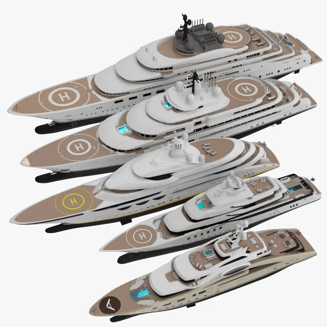 Collection Yacht Bay Three 3D model