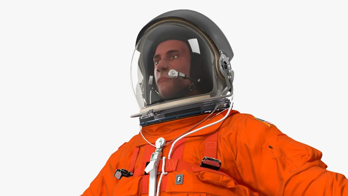 Detailed Astronaut Wearing Advanced Crew Escape Suit Fur 3D model
