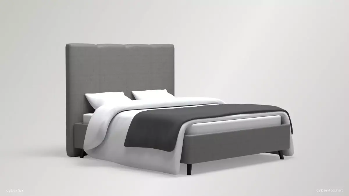 Upholstered Bed Free low-poly 3D model