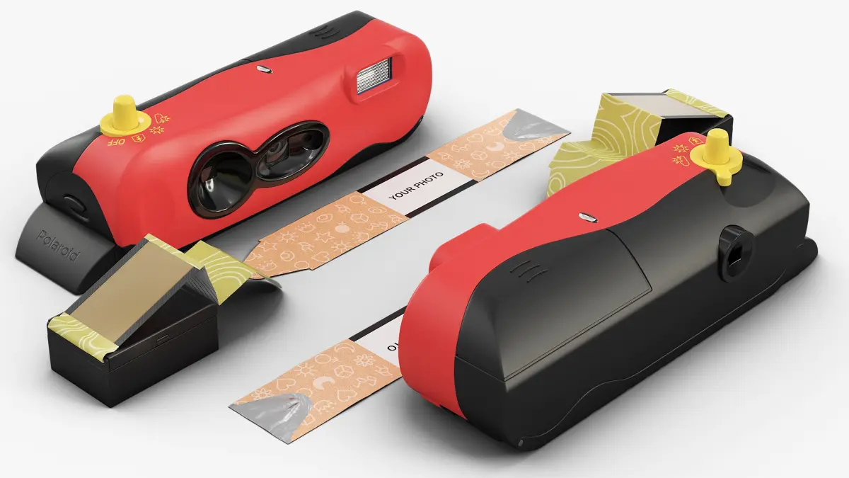 Instant Camera with Cartridge and Photo 3D model