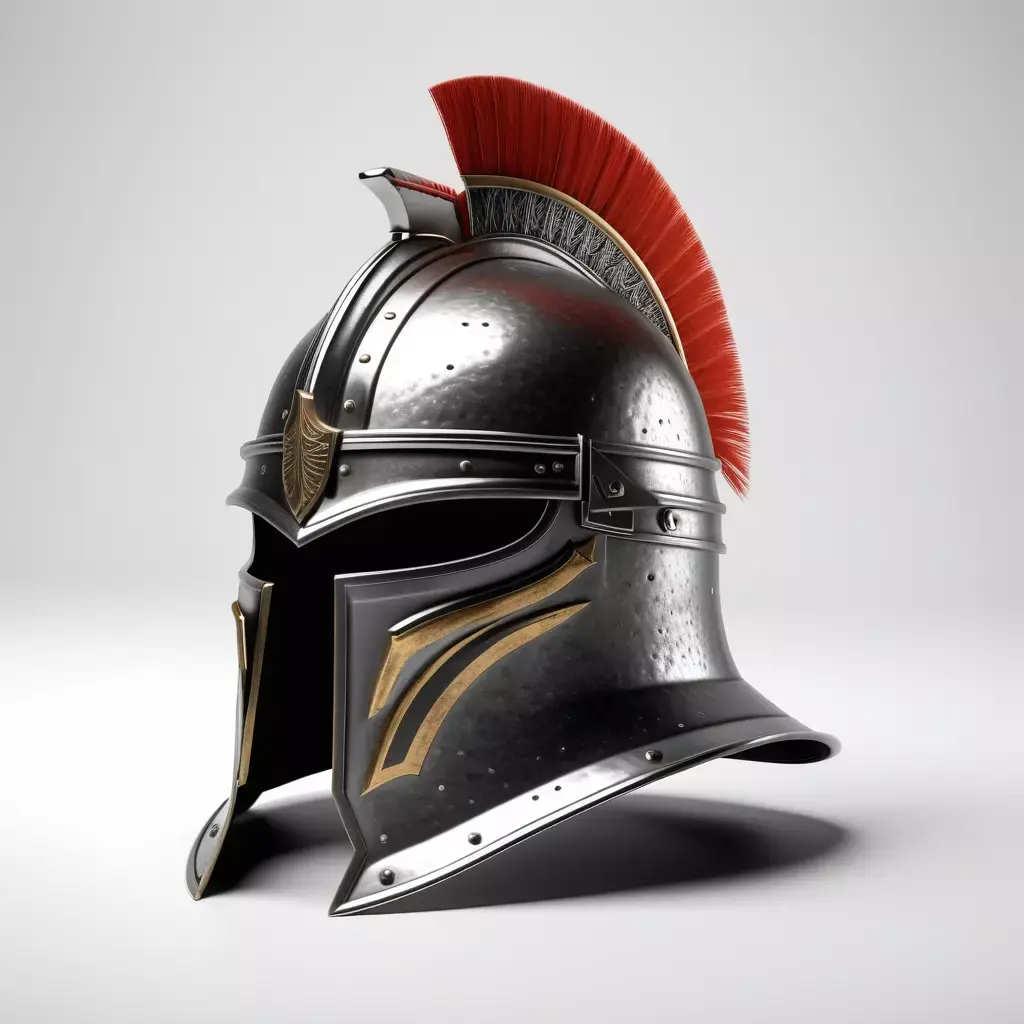 Dented Metal Helmet with Plume 3D model