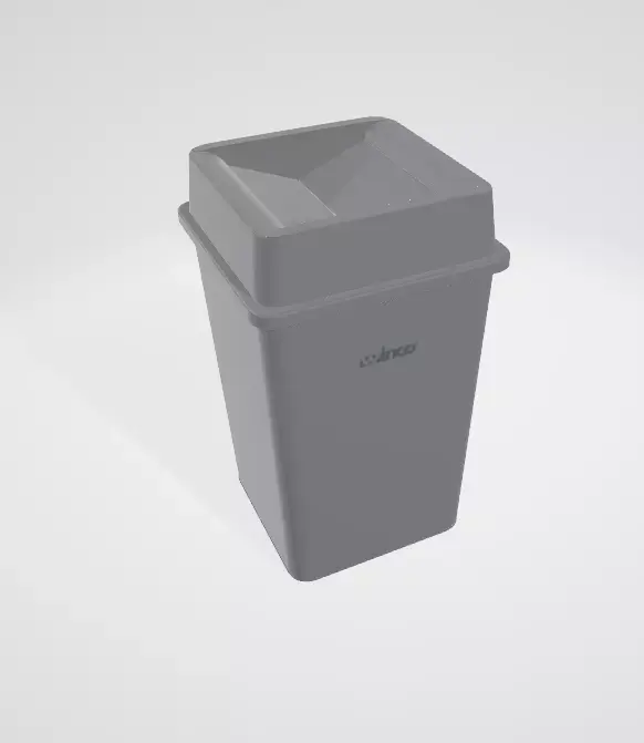 Winco Commercial Square Plastic Trash Can 3D model