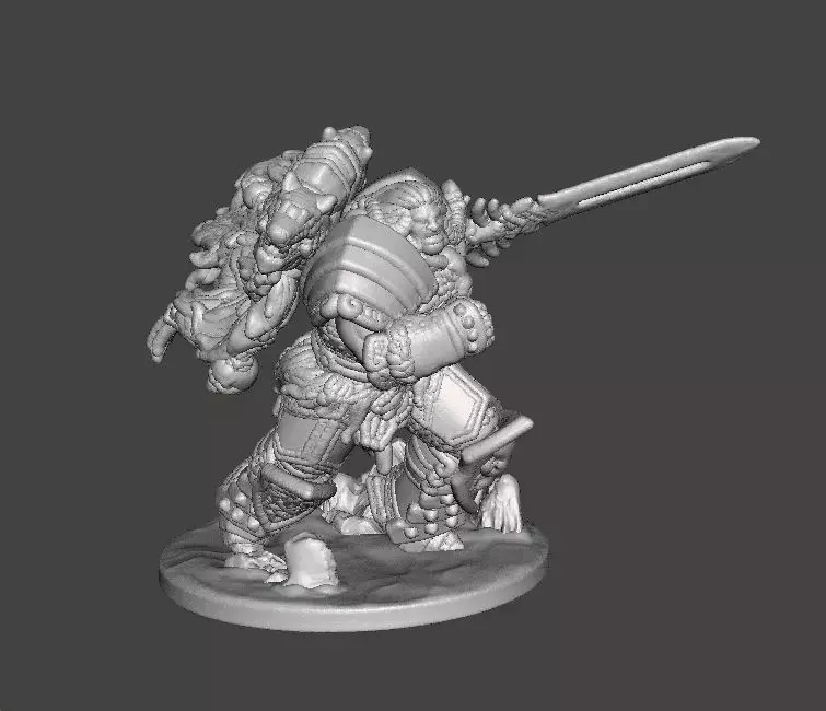 6MM SCALE WOLF CHIEFTAIN MINIATURE MODEL SCIFI OR FANTASY GAMES 3D print model