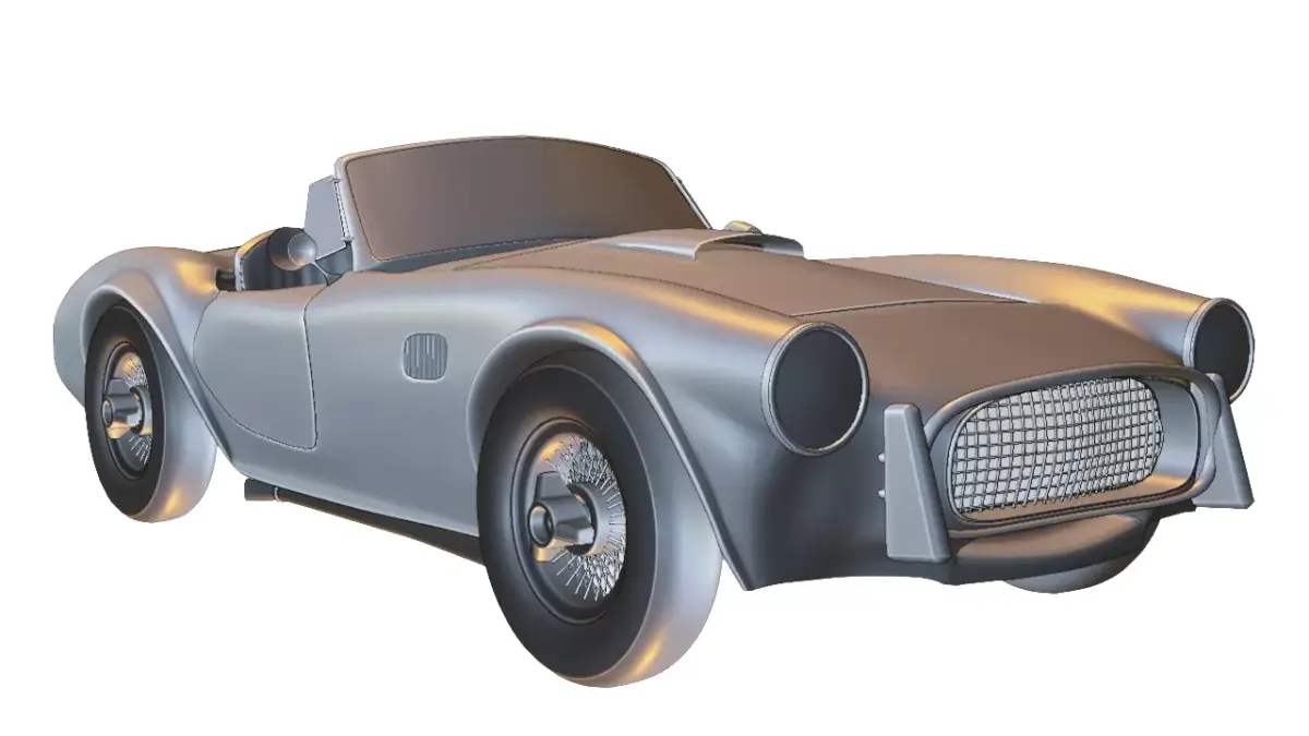Classic Roadster Sports Car Low-poly 3D model