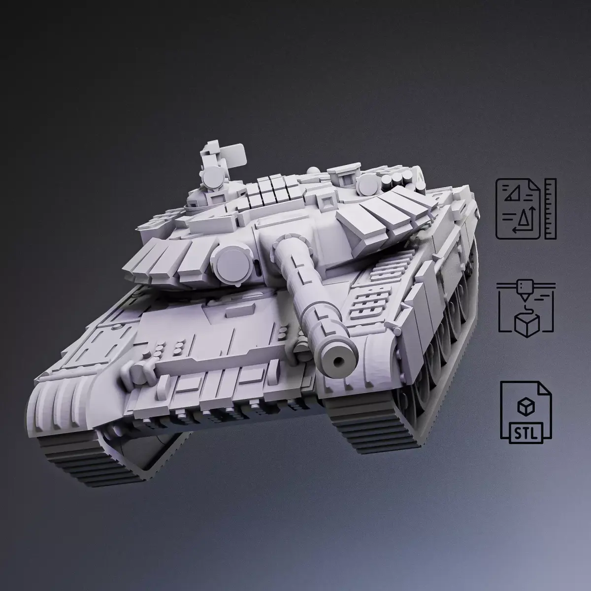T-72 Main Battle Tank RoZ 3D print model