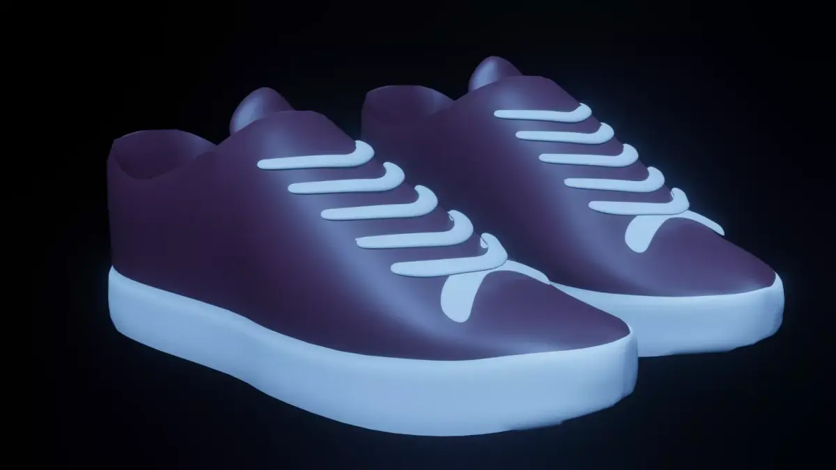 Sneakers pair of glow in Free 3D model