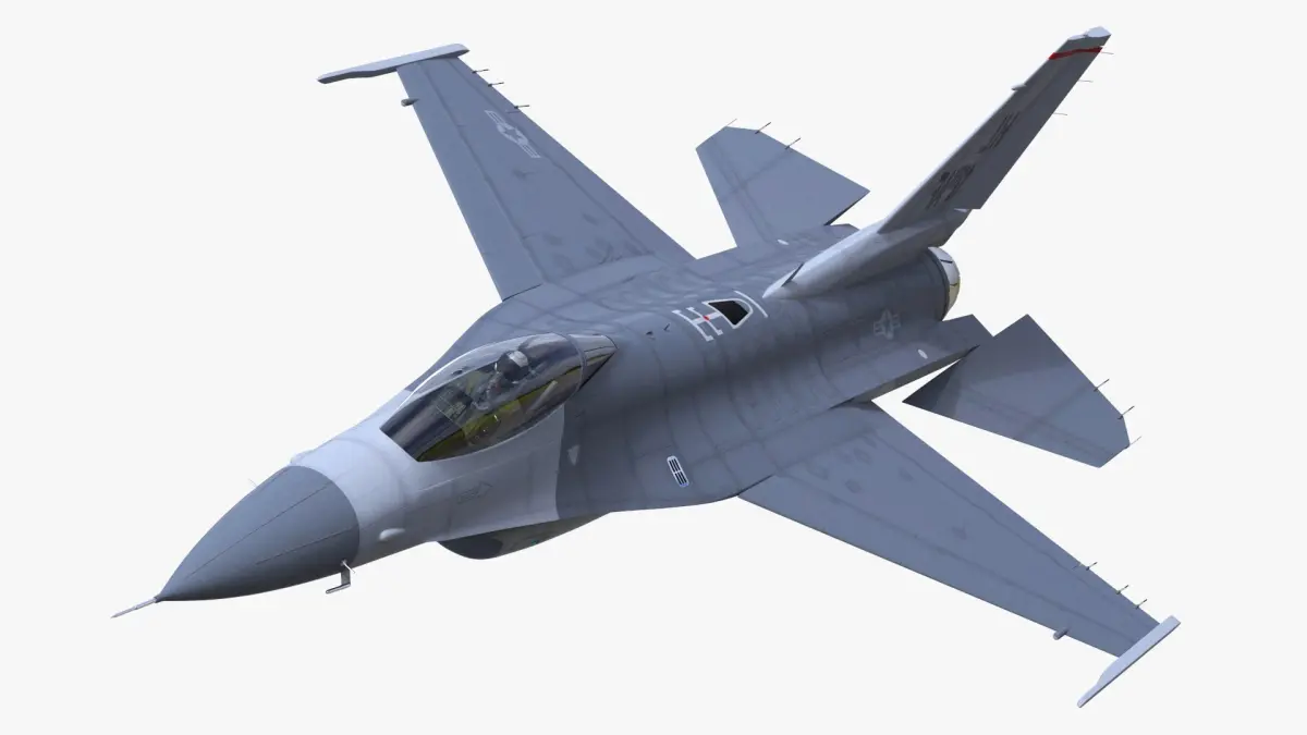 Fighter F 16 Fighting Falcon With Jet Armament Rigged for Cinema 4D 3D model purchase
