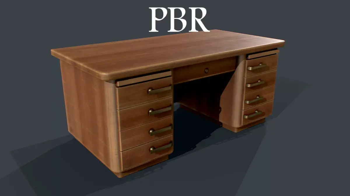 Desk Table Wooden Free low-poly 3D model purchase