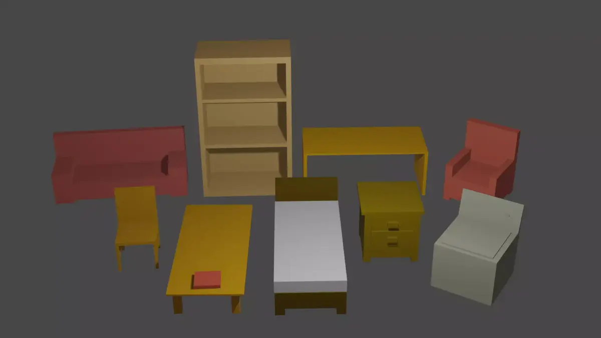 Basic Furniture Pack Free low-poly 3D model