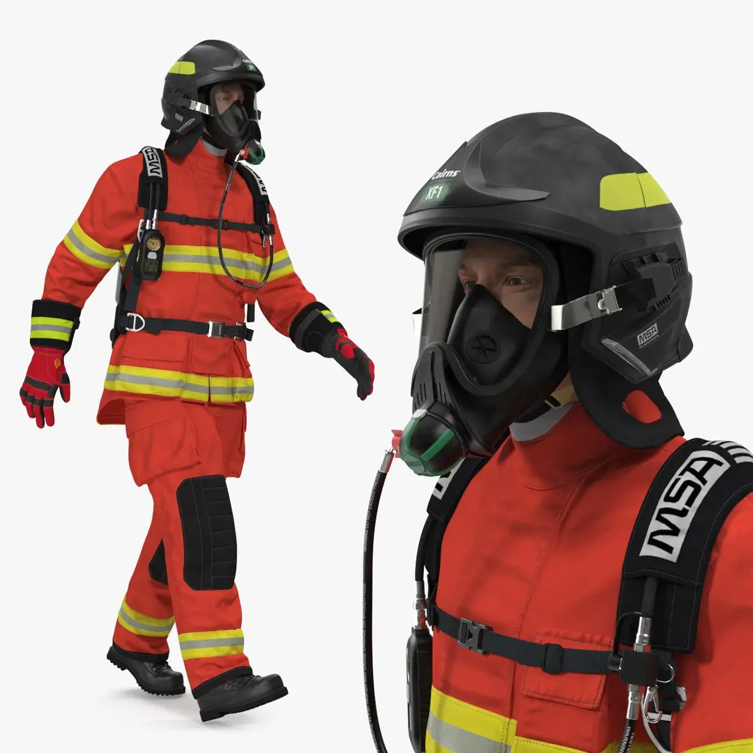 Firefighter Fully Equipped Rigged 3D model