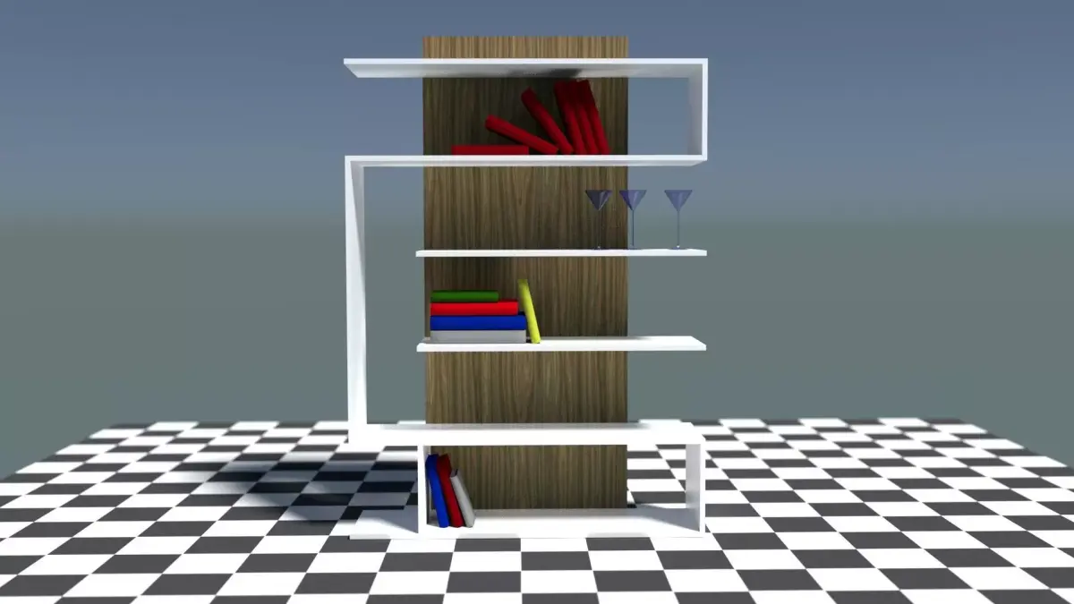 Decorative Bookshelf Free low-poly 3D model purchase
