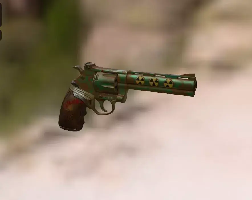 Post-Apocalyptic Magnum Revolver - Rusty Wasteland Pistol Low-poly 3D model