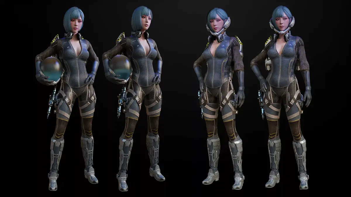 Astro Space Girl 3d Model Low-poly 3D model