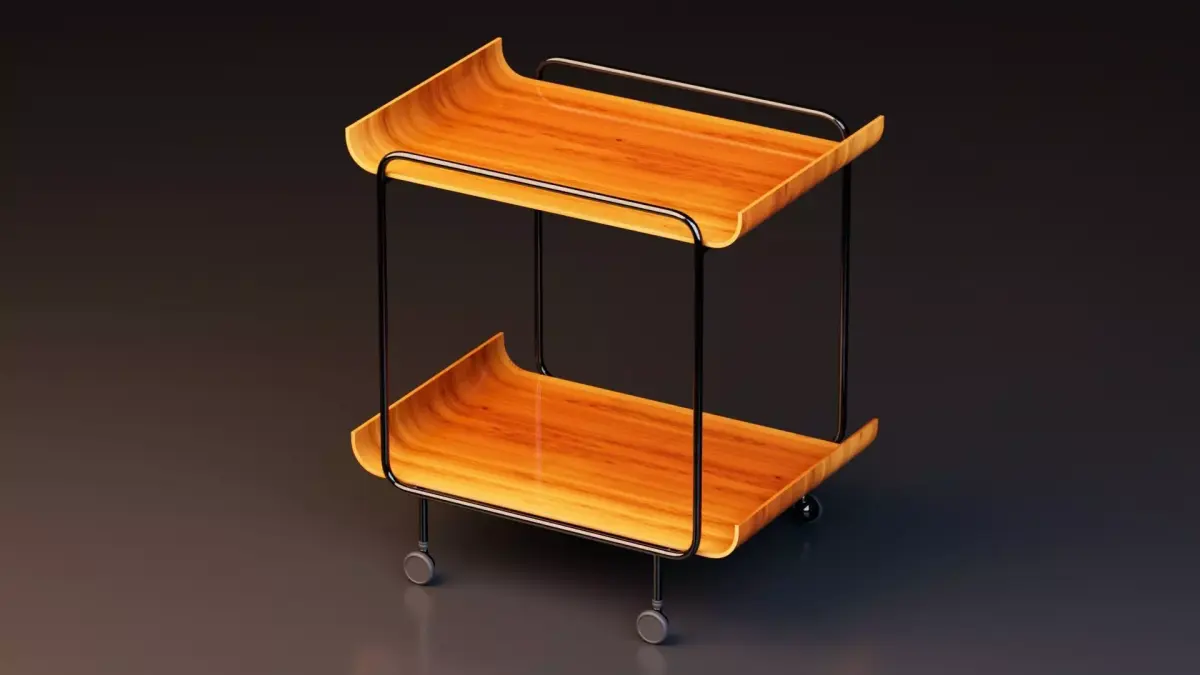 Modern Serving Cart Free low-poly 3D model