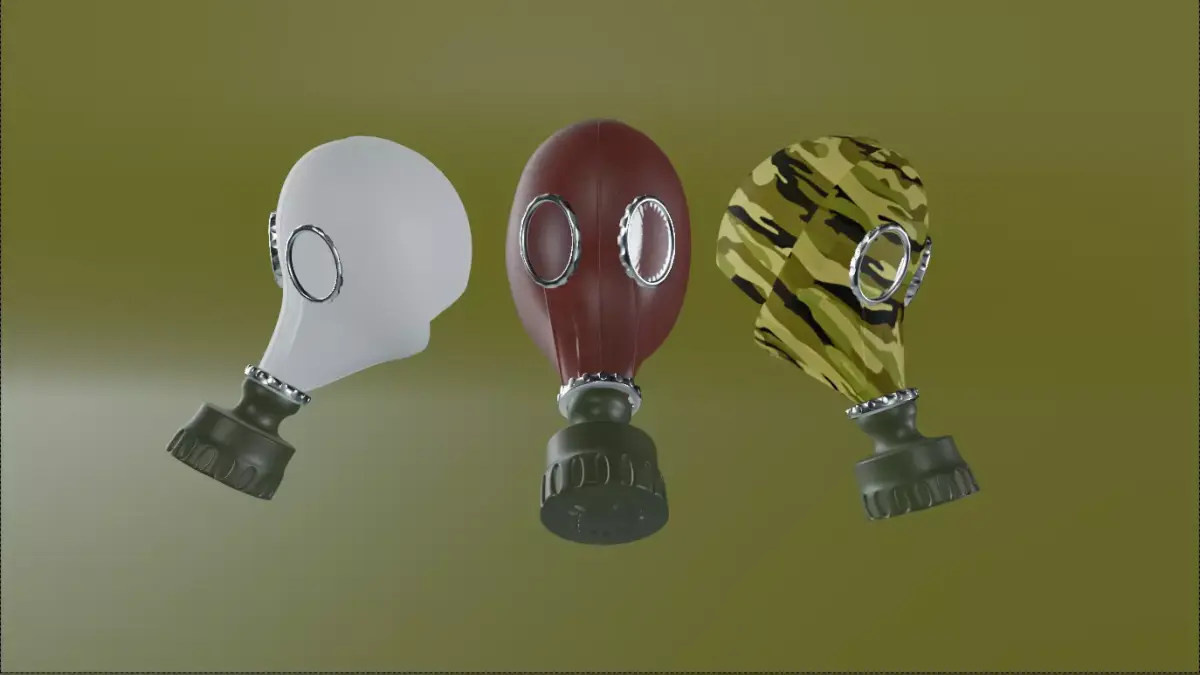 gas mask Low-poly 3D model 14