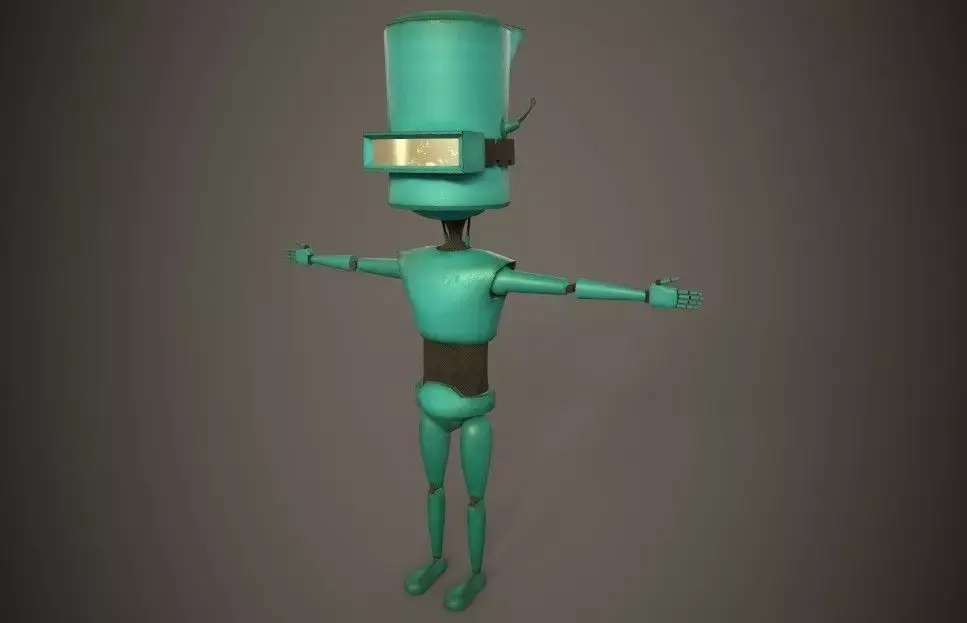 Robot Kid - Dirty Texture Low-poly 3D model