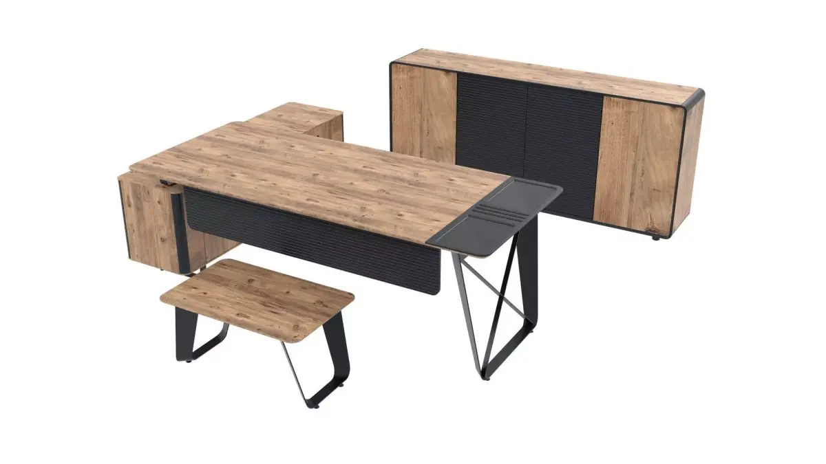 Desk Office Set Free 3D model