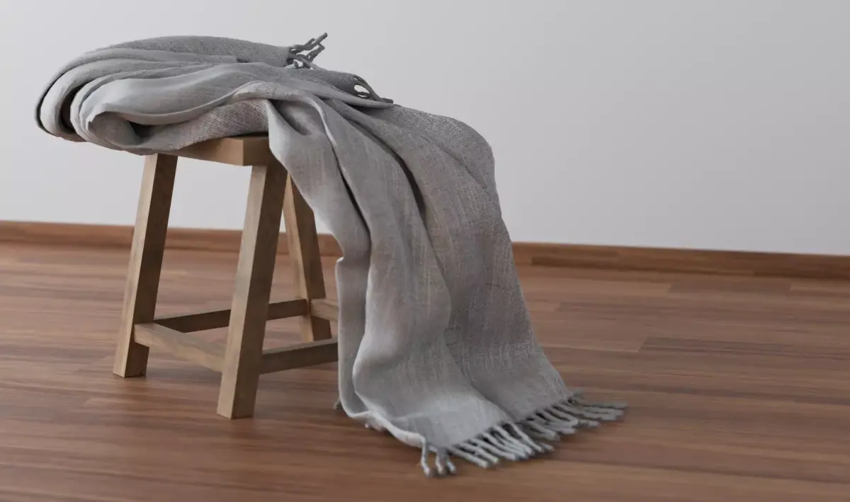 Stool with blanket 3D Model - Seat Free 3D model