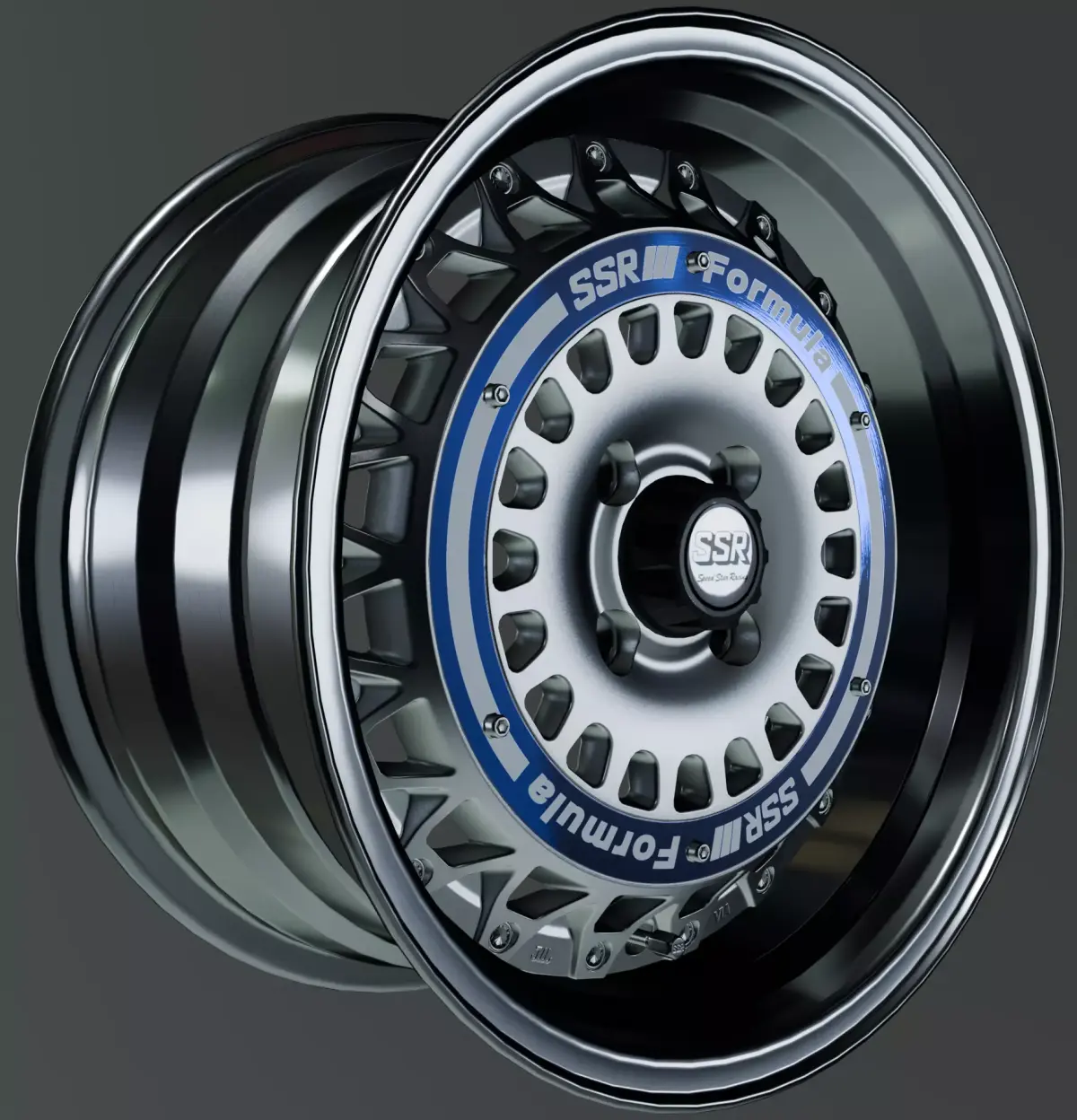 SSR Formula AERO MESH SL 16-inches Wheel Low-poly 3D model