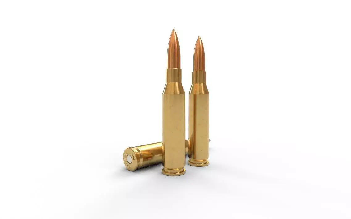 260 Remington Ammo Low-poly 3D model