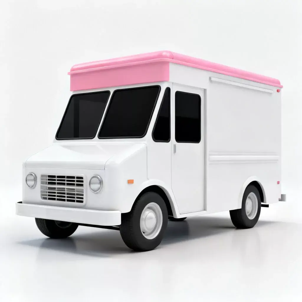 Sugar-Rush Mobile Food Truck Low Poly 3D Model Low-poly 3D model