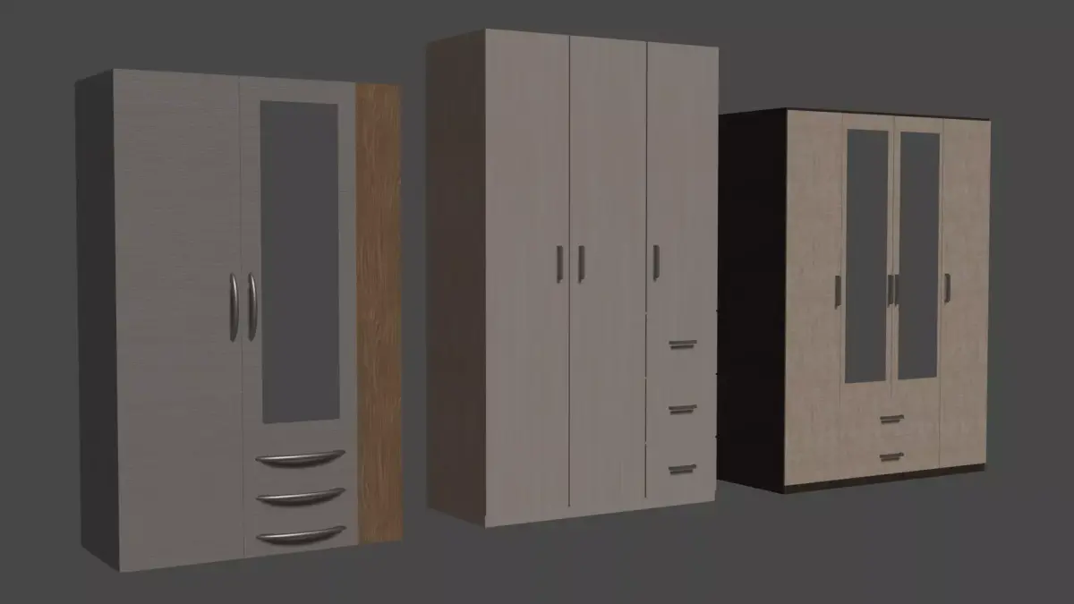Cupboards Low Poly Asset Pack Free low-poly 3D model
