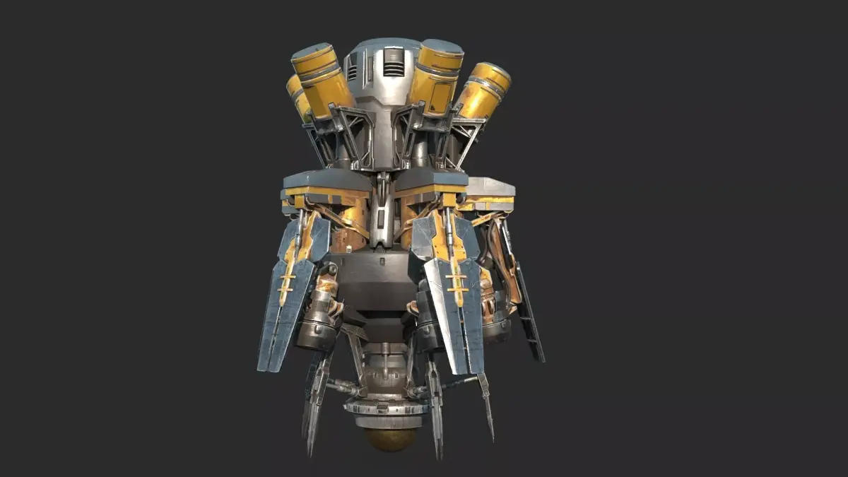 Future sci-fi space reconnaissance satellite 3D model