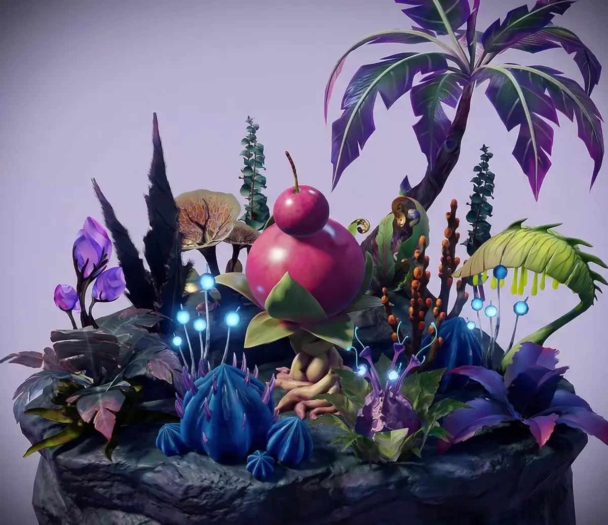 16 Alien Plants Game Ready Sci-Fi Vegetation Low-poly 3D model