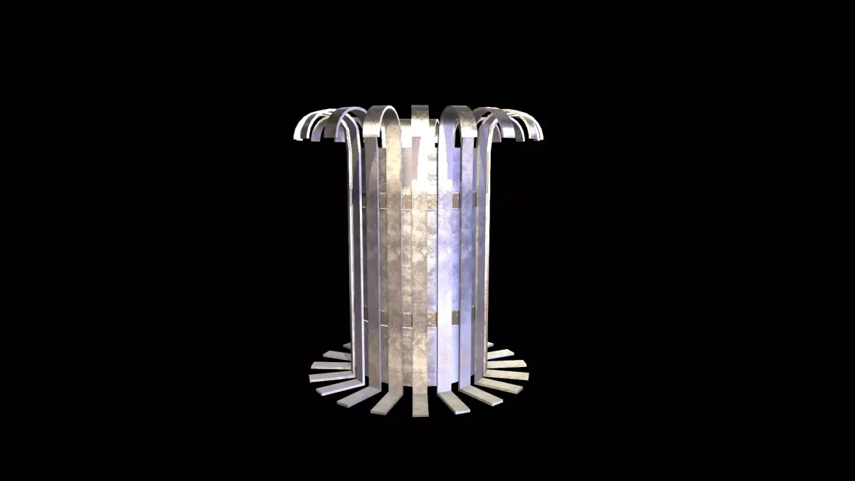 Dustbin metal pole with lot of holes in it Free low-poly 3D model