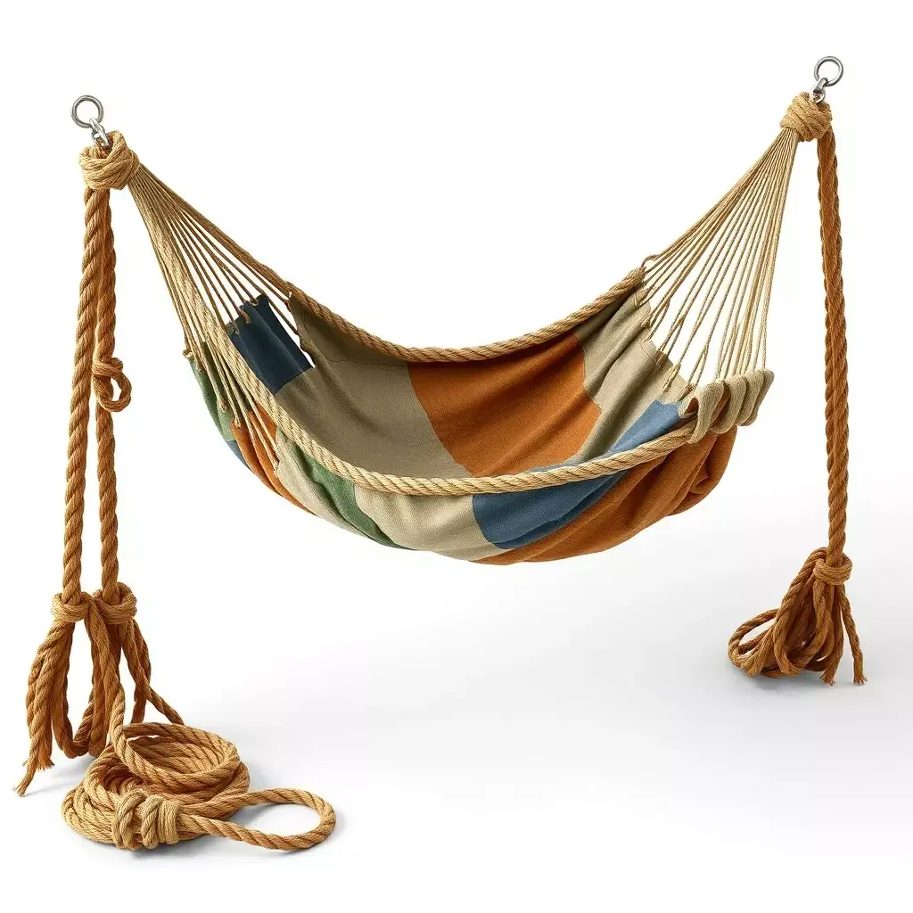 Colorful Fabric Rope Hammock Low-poly 3D model