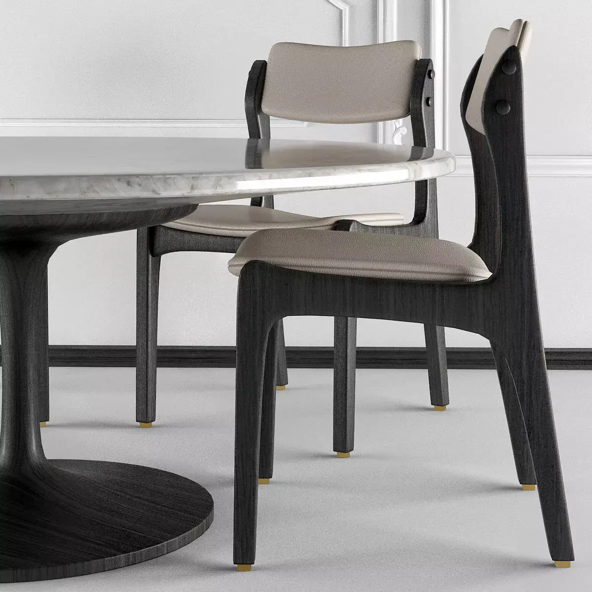 Dining set table and chairs Free 3D model purchase