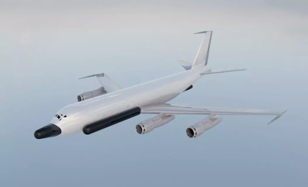 RC-135D Style Military Jet - Custom 1950s Transport Low-poly 3D model