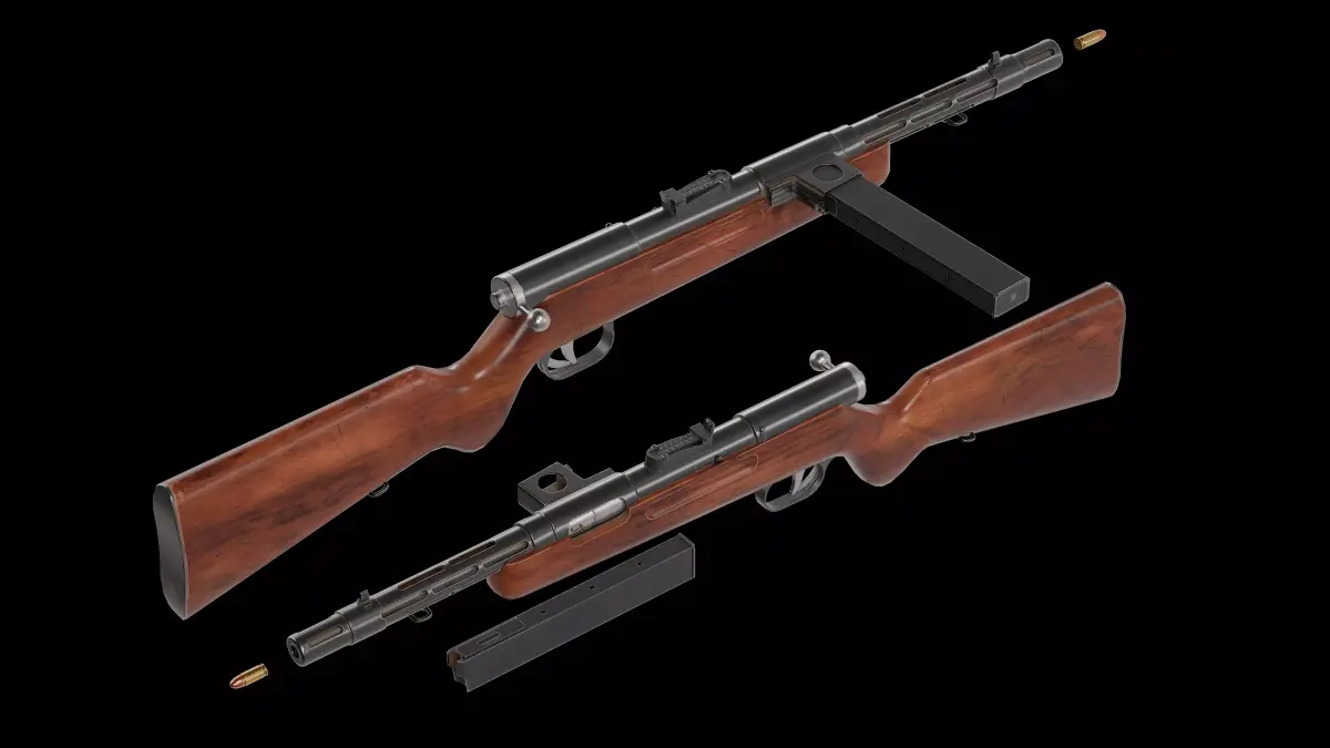 kpist m39 Swedish submachine gun Low-poly 3D model