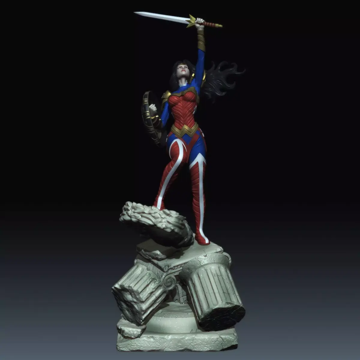 Wonder woman from DC COmcis STL for 3d printing 3D print model