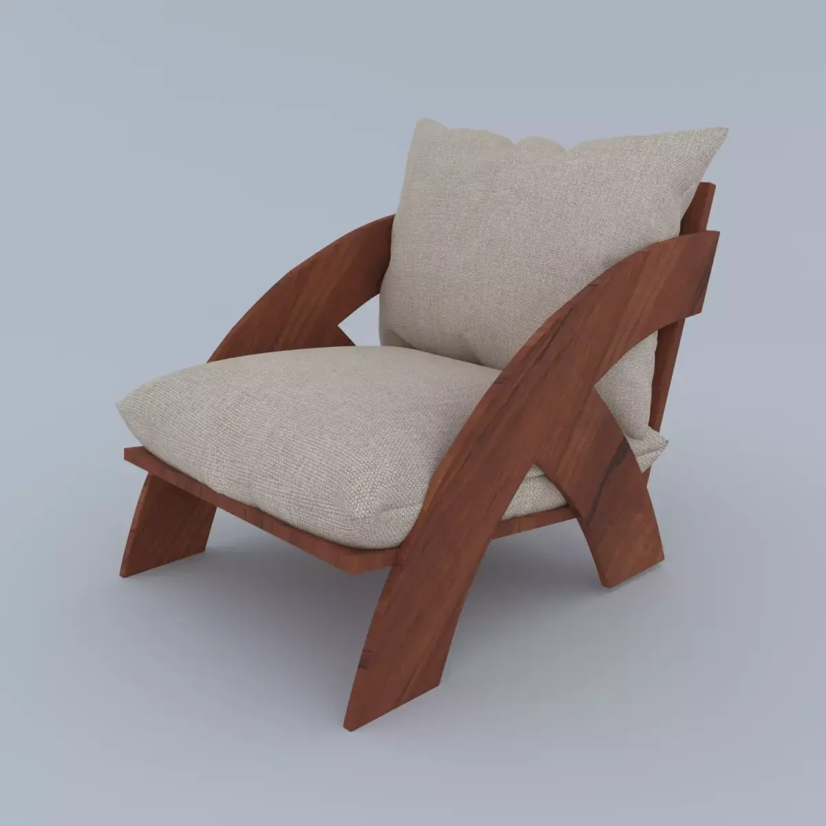 WOOD-CHAIR wooden lounge chair Free 3D model