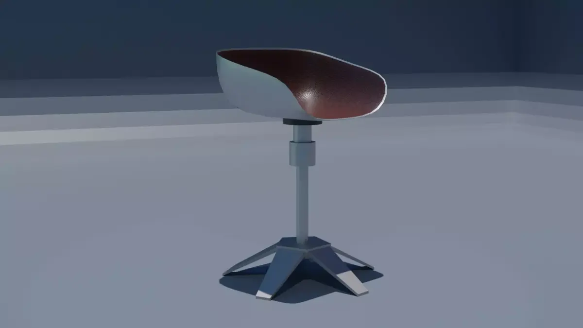 Red leather chair Free low-poly 3D model