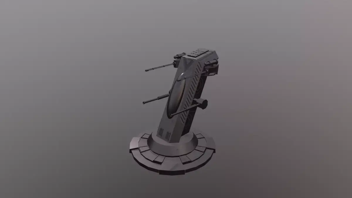 Sci Fi Turret  Low-poly 3D model