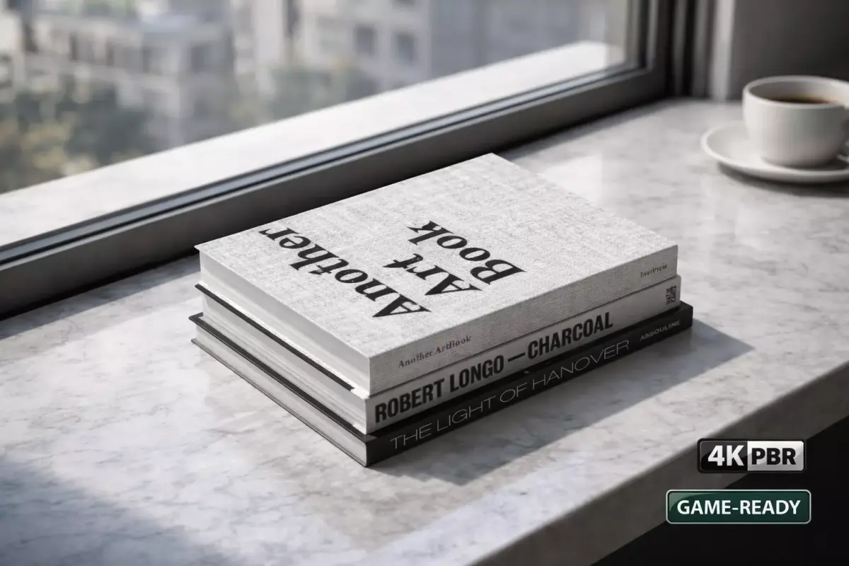 Realistic Modern Art Books Stack - MorisonDesign 4K PBR Free 3D model