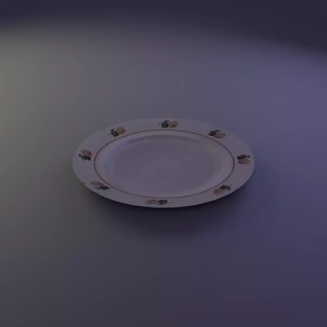 Low Poly Old Plate Free low-poly 3D model