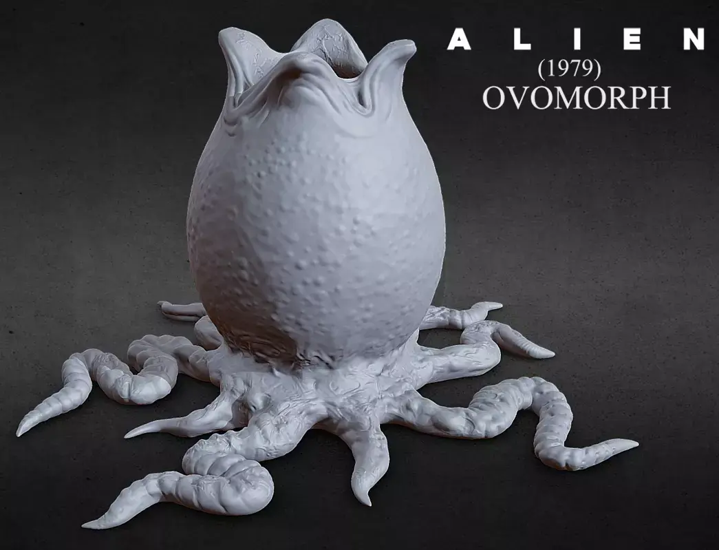 3D PRINTABLE OPEN ALIEN EGG OVOMORPH WITH ROOTS 3D print model purchase